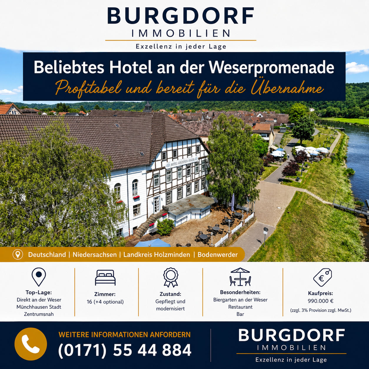 Anker_Bodenwerder Hotel am Weserradweg in Bodenwerder zu verkaufen