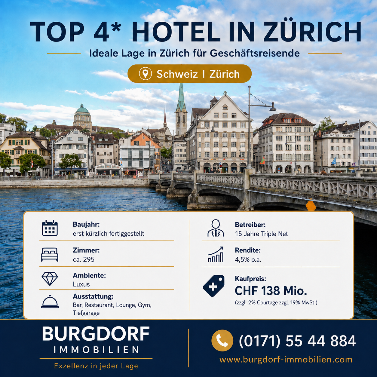 4-Sterne_Hotel-Zürich_BURGDORF-IMMOBILIEN Verkaufsangebot für ein 4-Sterne Hotel in Zürich