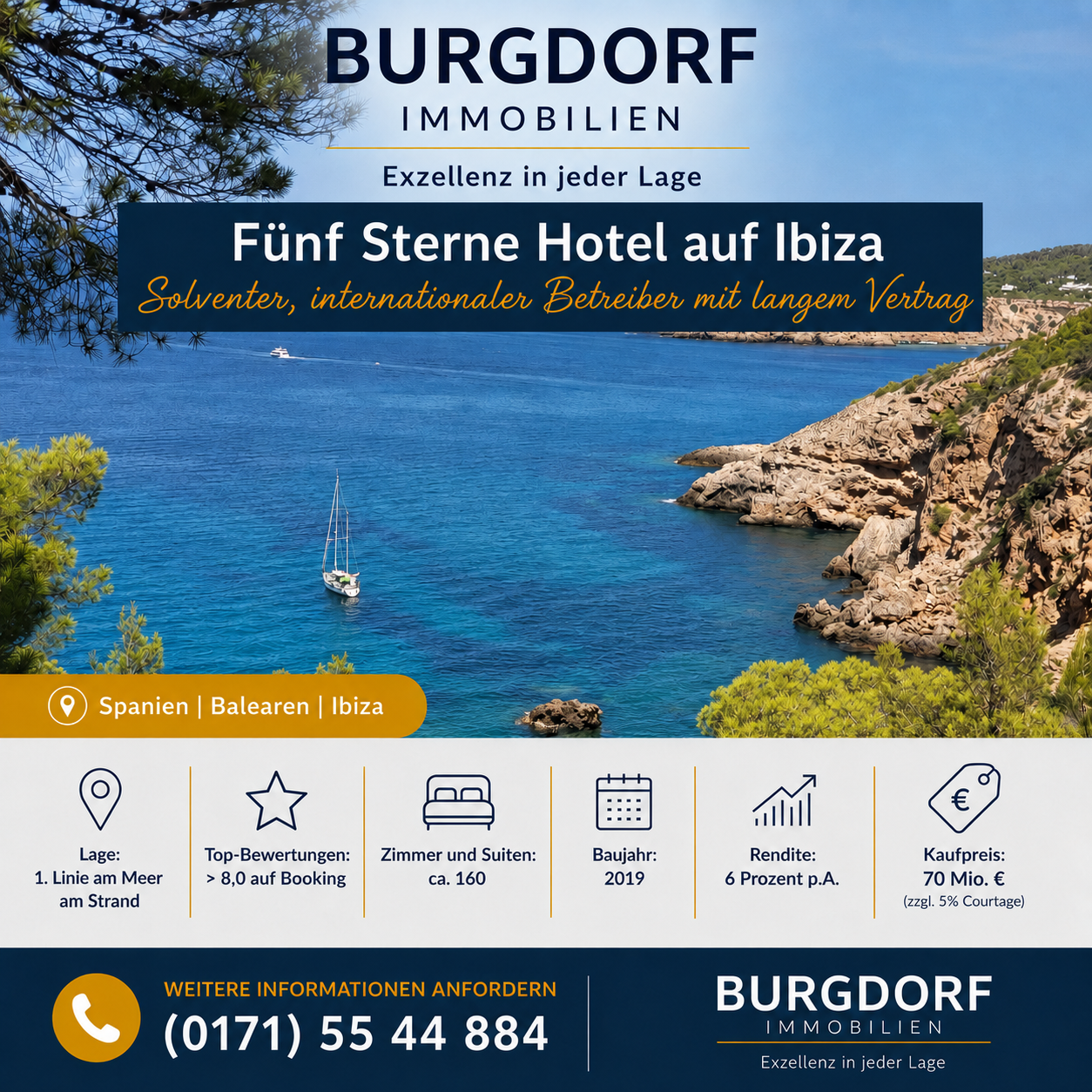 5-Sterne-Hotel-auf-Ibiza BURGDORF IMMOBILIEN bietet exklusiv und off-market ein besonderes 5-Sterne-Hotel auf Ibiza zum Kauf an.