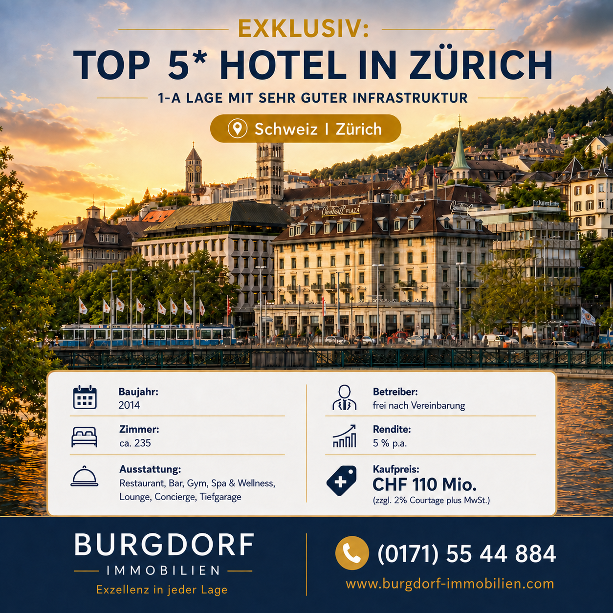 5-Sterne_Hotel_Zürch_BURGDORF-IMMOBILIEN 5-Sterne Hotel in Zürich - Kaufangebot von BURGDORF IMMOBILIEN