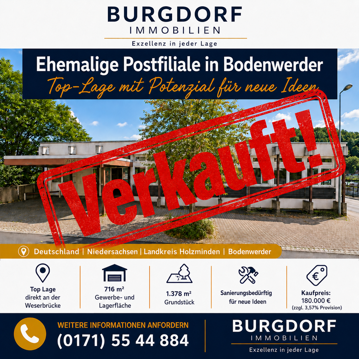 neue_Post_Bodenwerder Verkauft durch Burgdorf Immobilien: Ehemaliges Postgebäude in Bodenwerder